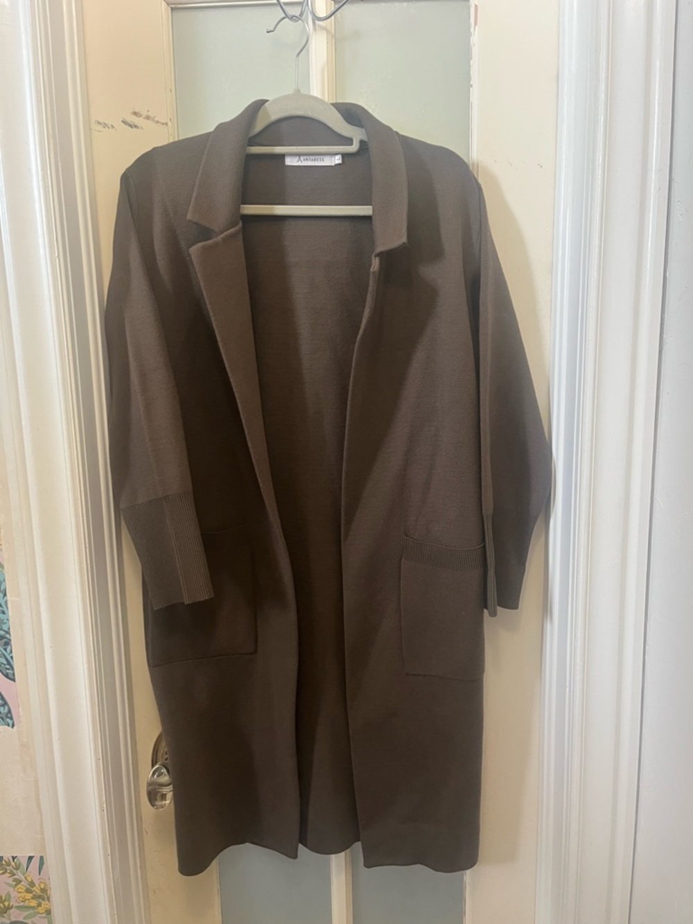 Brown Open-Front Trench Coatigan - Women's Lightweight Layer
